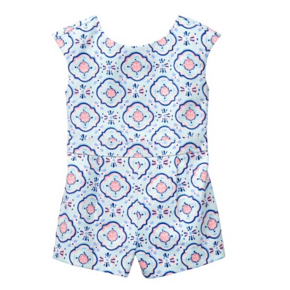 Janie and Jack Tile Print Romper